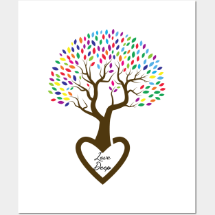 Love Deep Rainbow Tree Posters and Art